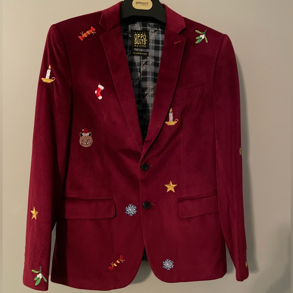 Oppo Suits Burgundy/red Holiday Sports Coat